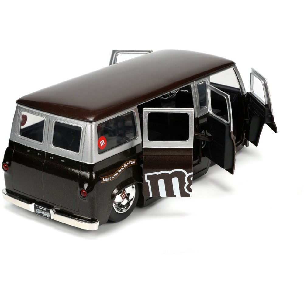 M&M'S 1965 FORD ECONOLINE WITH RED FIGURE DIE CAST 1/24 MODEL JADA TOYS