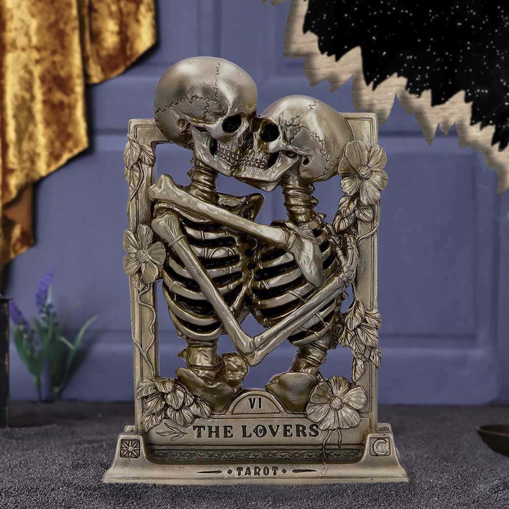THE LOVERS BRONZE GOTHIC SKELETON ORNAMENT FIGURE NEMESIS NOW