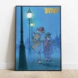 SEMIC SHERLOCK HOLMES AND WATSON WOOD PRINT PANEL 35X50CM