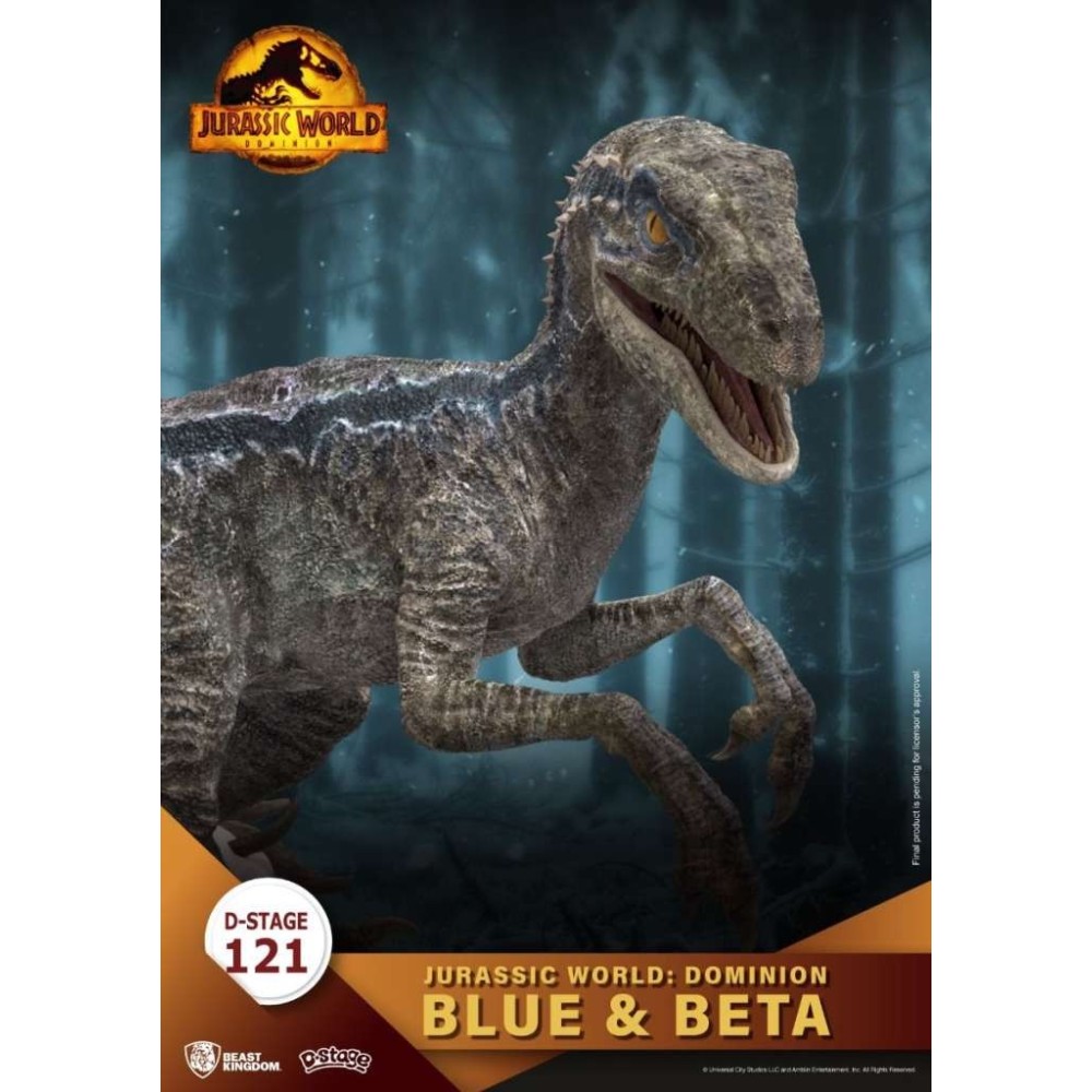 BEAST KINGDOM D-STAGE JURASSIC WORLD DOMINION BLUE & BETA STATUE FIGURE DIORAMA