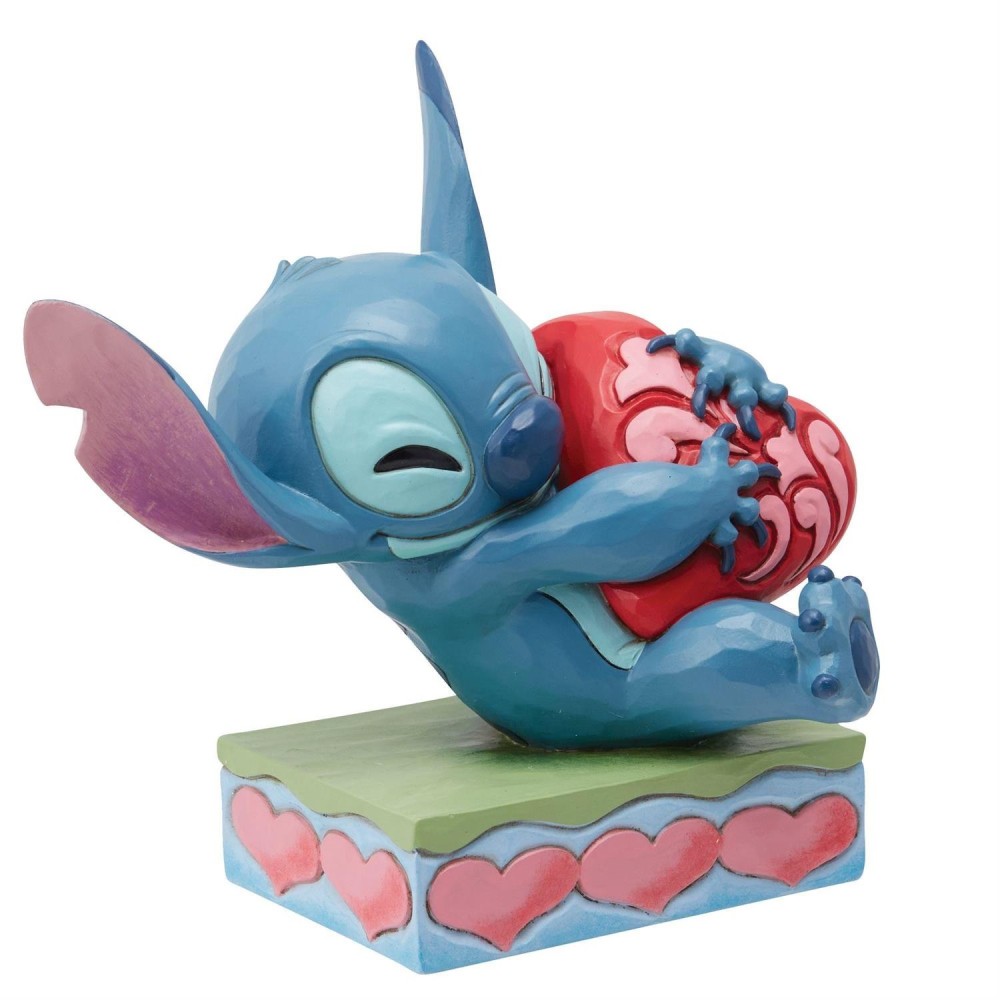 ENESCO LILO AND STITCH STITCH HUGGING HEART STATUE FIGURE