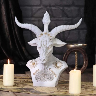 WHITE BAPHOMET BUST FIGURE NEMESIS NOW