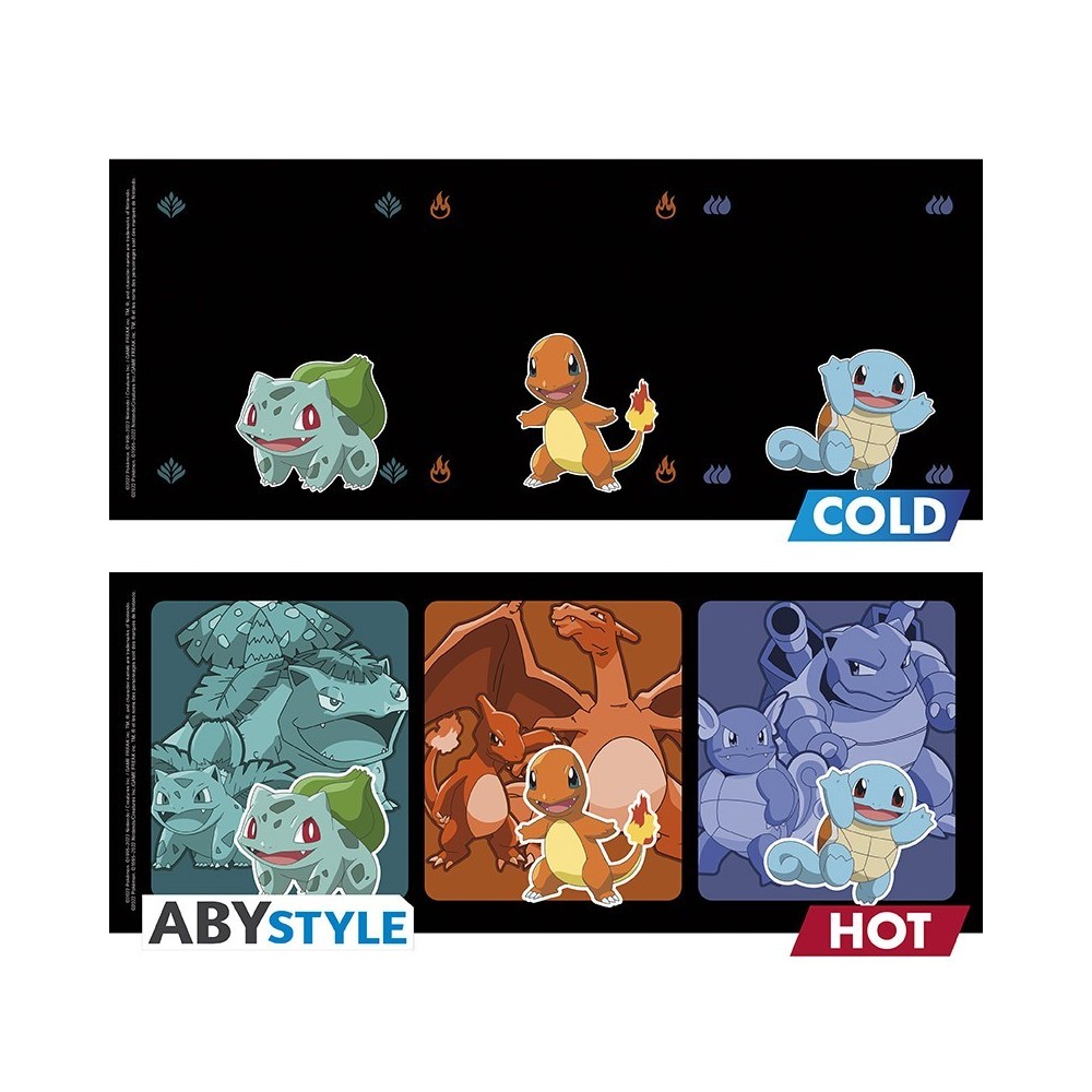 POKEMON STARTERS EVOLUTIONS HEAT CHANGE MUG TAZZA CAMBIACOLORE ABYSTYLE