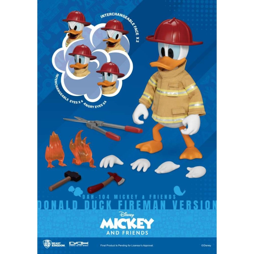BEAST KINGDOM DISNEY MICKEY AND FRIENDS DONALD DUCK FIREMAN DAH-104 ACTION FIGURE