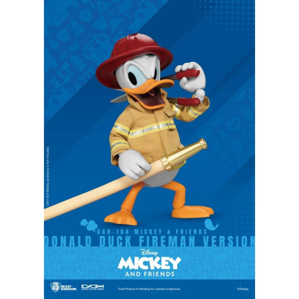 BEAST KINGDOM DISNEY MICKEY AND FRIENDS DONALD DUCK FIREMAN DAH-104 ACTION FIGURE