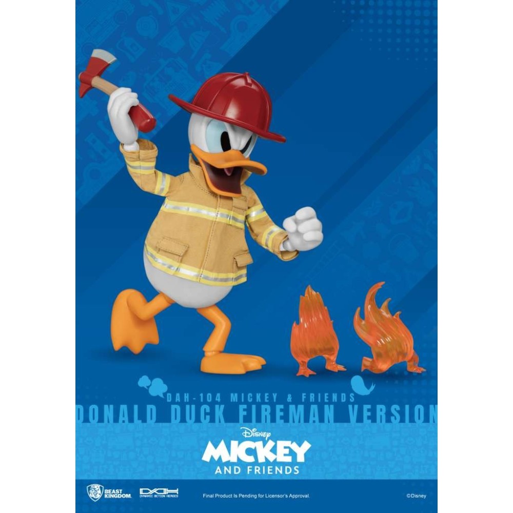 BEAST KINGDOM DISNEY MICKEY AND FRIENDS DONALD DUCK FIREMAN DAH-104 ACTION FIGURE