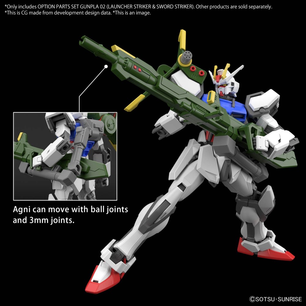 BANDAI GUNDAM OPTION PARTS SET GUNPLA 02 LAUNCHER STRIKER AND SWORD STRIKER 1/144 MODEL KIT