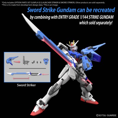 BANDAI GUNDAM OPTION PARTS SET GUNPLA 02 LAUNCHER STRIKER AND SWORD STRIKER 1/144 MODEL KIT