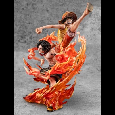 MEGAHOUSE ONE PIECE P.O.P. NEO MAXX LUFFY AND ACE 20TH L.E. STATUE FIGURE