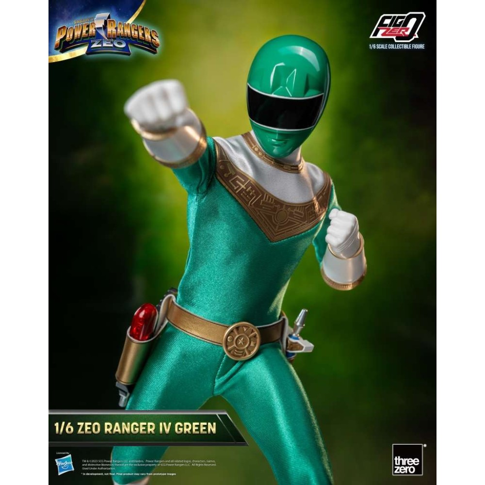 THREEZERO POWER RANGERS ZEO RANGER IV GREEN 30CM ACTION FIGURE