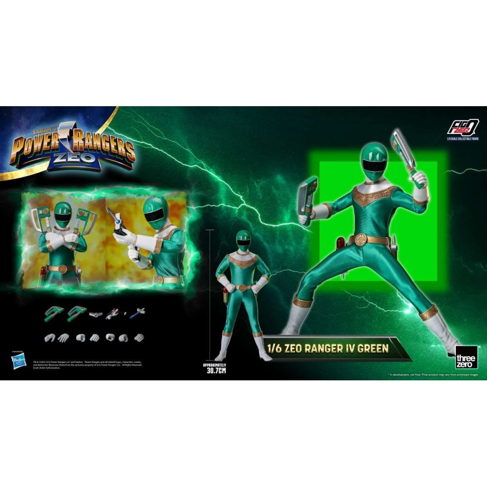 THREEZERO POWER RANGERS ZEO RANGER IV GREEN 30CM ACTION FIGURE