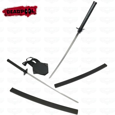 DEADPOOL DOPPIA KATANA CON SHOULDER HOLSTER REPLICA 103CM