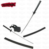 DEADPOOL DOPPIA KATANA CON SHOULDER HOLSTER REPLICA 103CM