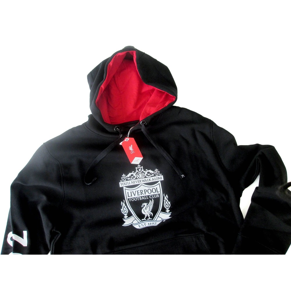 FELPA HOODIE UFFICIALE LIVERPOOL FC LOGO NERA