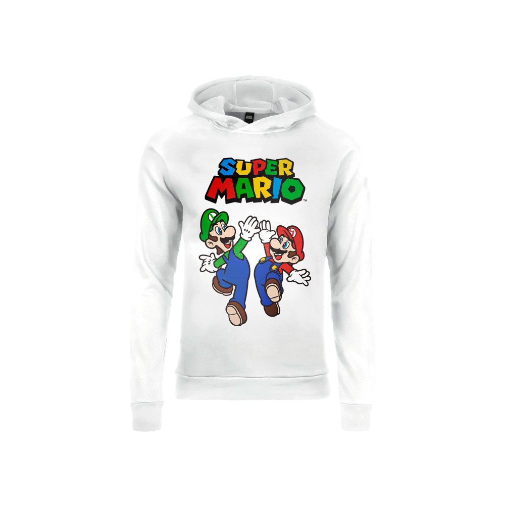 FELPA HOODIE NINTENDO SUPER MARIO LUIGI E MARIO BIANCA