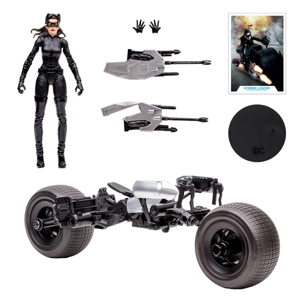 MC FARLANE DC MULTIVERSE VEHICLE BATPOD WITH CATWOMAN ACTION FIGURE