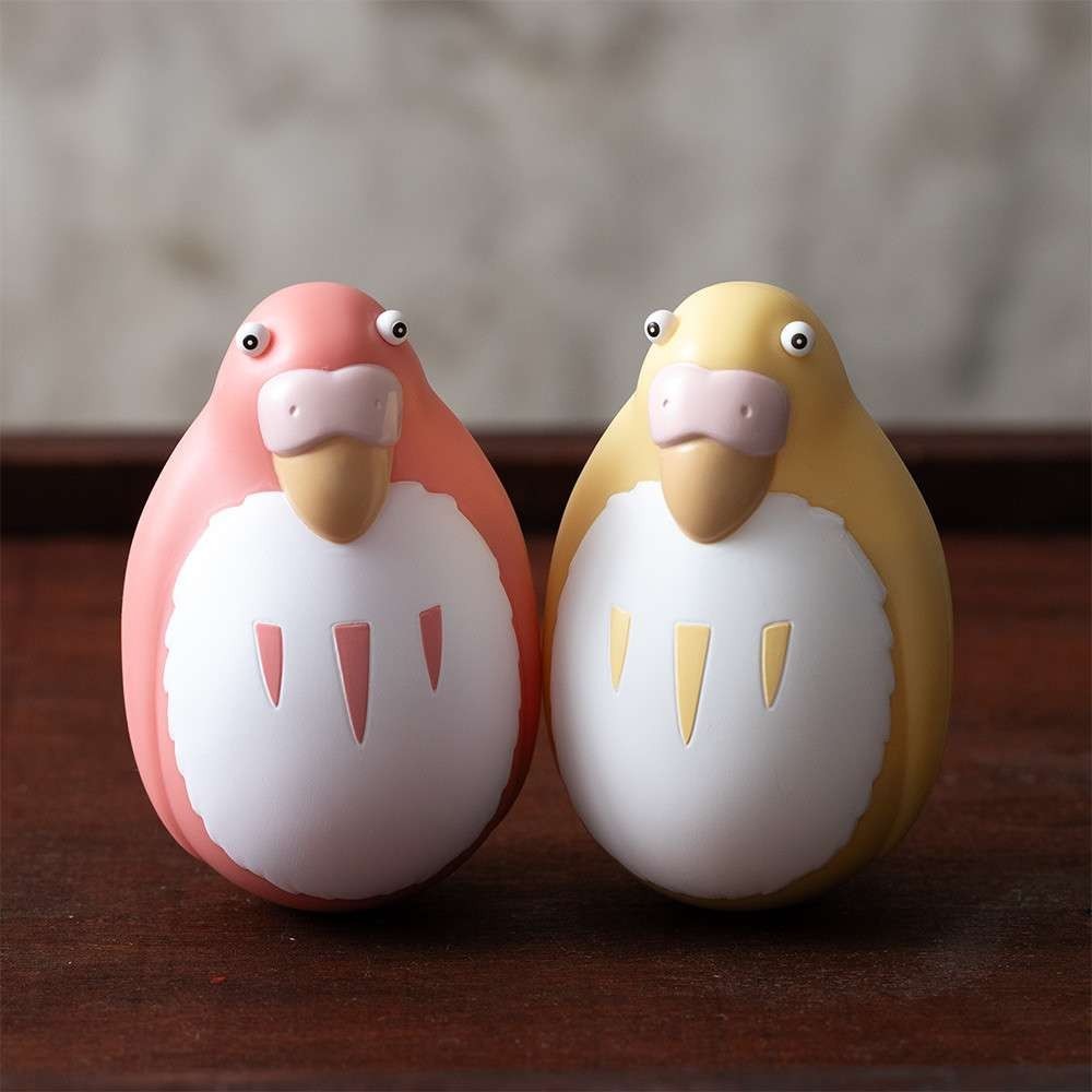 THE BOY AND THE HERON - RED AND YELLOW PARAKEET 2-PACK ROLYPOLY MINI FIGURES STUDIO GHIBLI