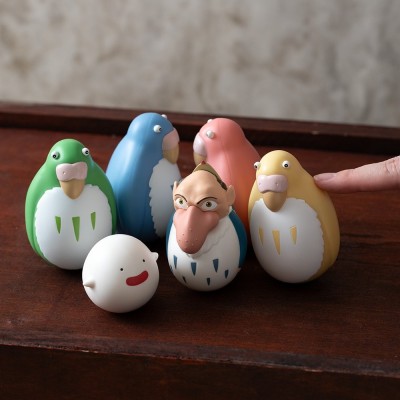 THE BOY AND THE HERON - RED AND YELLOW PARAKEET 2-PACK ROLYPOLY MINI FIGURES STUDIO GHIBLI