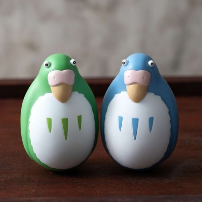 STUDIO GHIBLI THE BOY AND THE HERON - BLUE AND GREEN PARAKEET 2-PACK ROLYPOLY MINI FIGURES