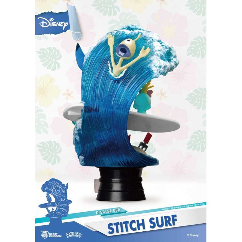 BEAST KINGDOM D-STAGE LILO AND STITCH DS-030 STITCH SURF STATUE FIGURE DIORAMA