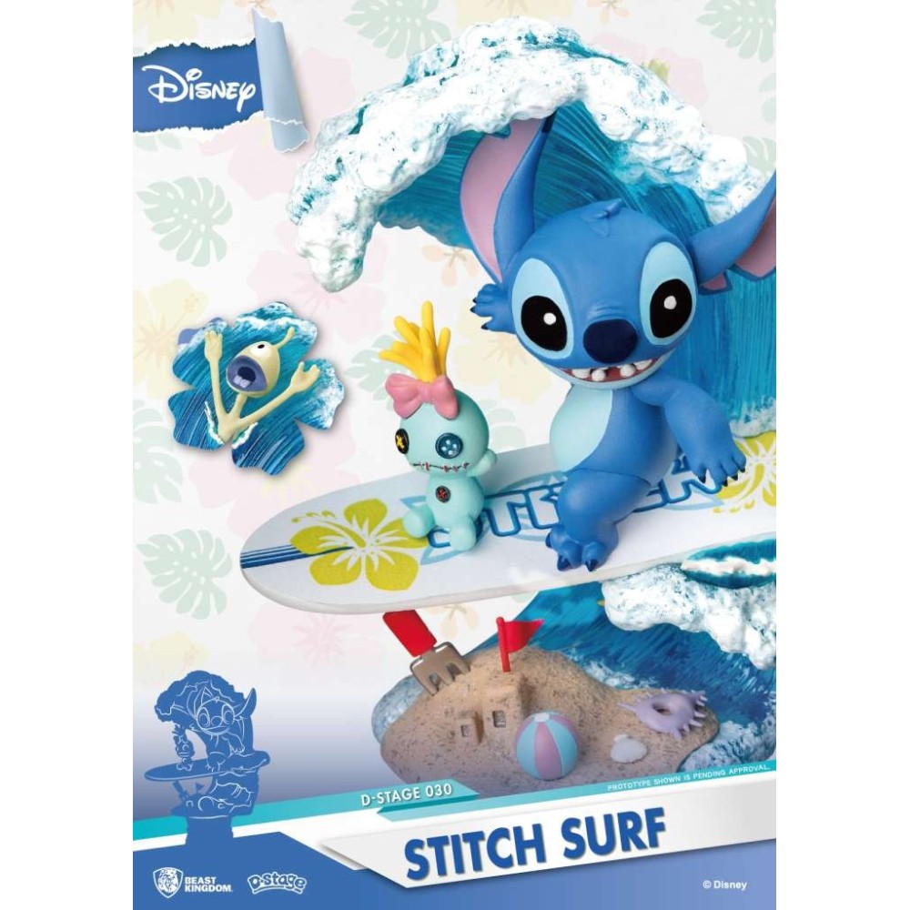 D-STAGE LILO AND STITCH DS-030 STITCH SURF STATUA FIGURE DIORAMA BEAST KINGDOM