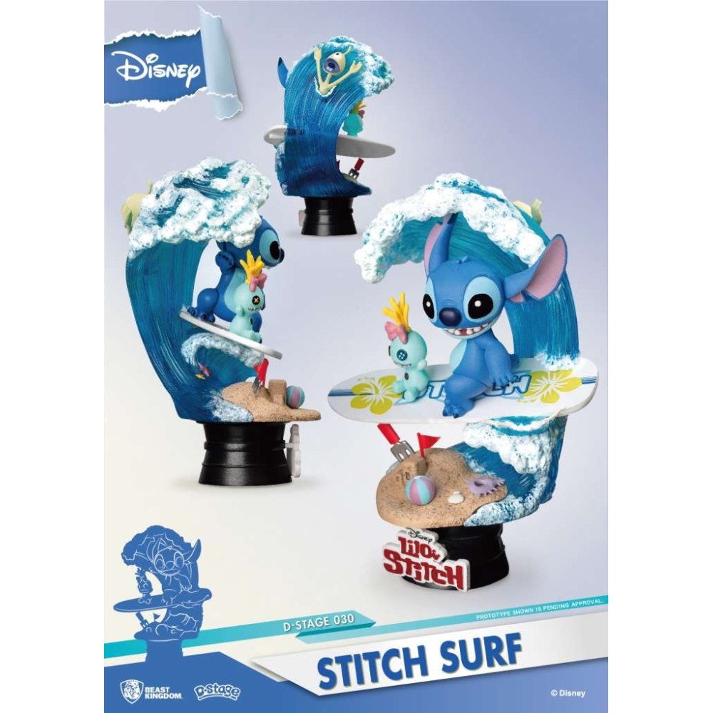 D-STAGE LILO AND STITCH DS-030 STITCH SURF STATUA FIGURE DIORAMA BEAST KINGDOM