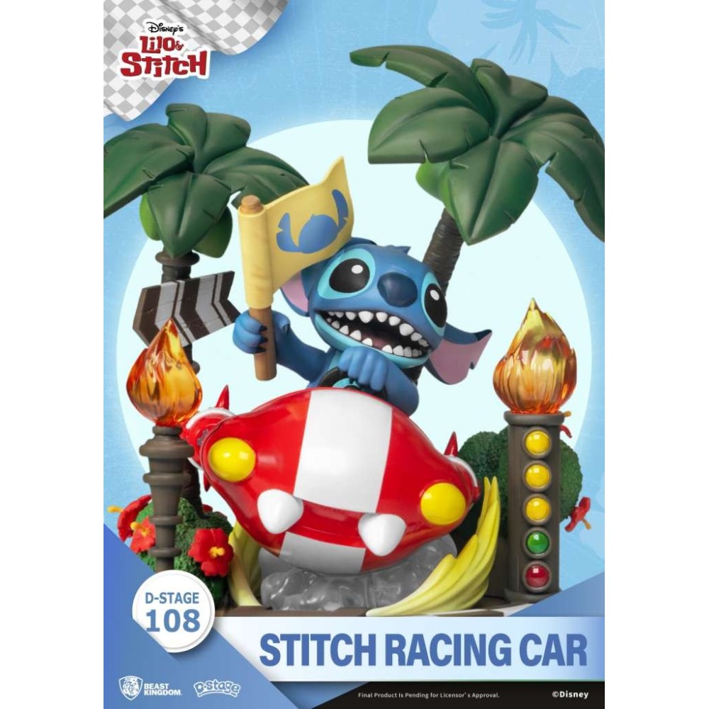 D-STAGE LILO AND STITCH DS-108 STITCH RACING CAR STATUA FIGURE DIORAMA BEAST KINGDOM