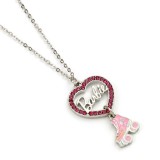 CARAT BARBIE CRYSTAL HEART ROLLER SKATE NECKLACE