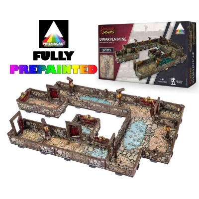 ARCHON STUDIO DUNGEONS AND LASERS DWARVEN MINE HALF-HEIGHT WALLS AMBIENTAZIONE MINIATURES GAME