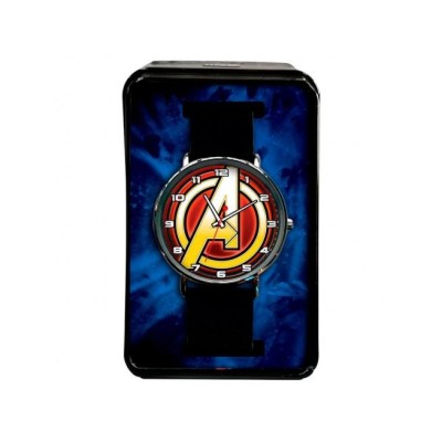 MARVEL AVENGERS LOGO OROLOGIO DA POLSO CINTURINO IN PELLE ACCUTIME WATCH