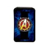 MARVEL AVENGERS LOGO OROLOGIO DA POLSO CINTURINO IN PELLE ACCUTIME WATCH