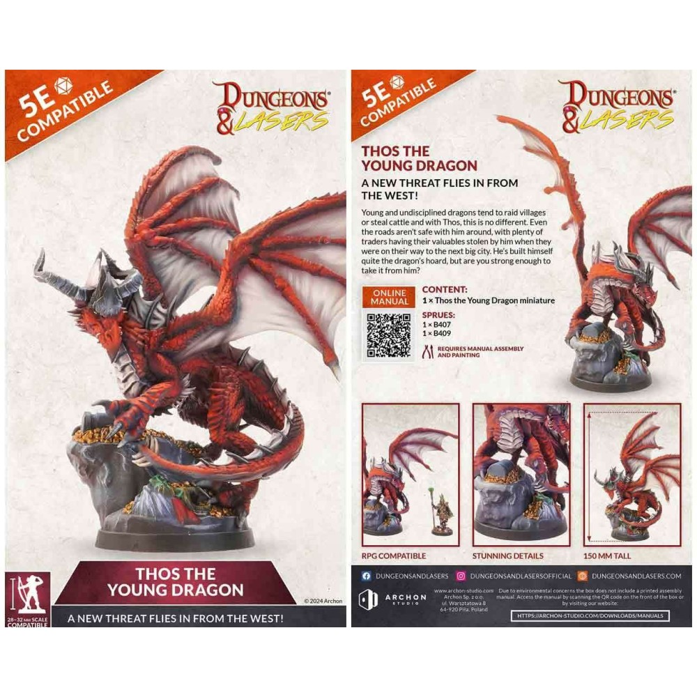 ARCHON STUDIO DUNGEONS AND LASERS THOS THE YOUNG DRAGON MINIATURE FIGURE