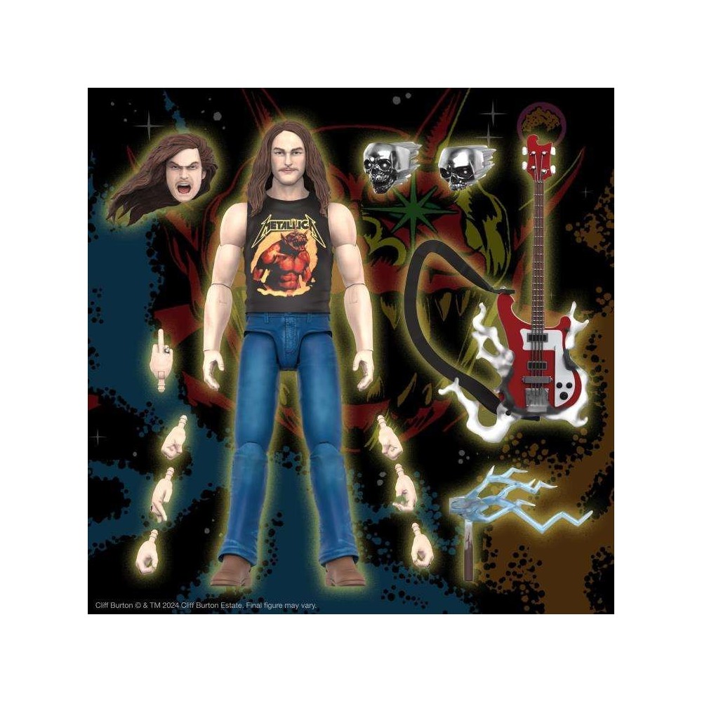 SUPER7 METALLICA ULTIMATES CLIFF BURTON SUPERHERO POSTER ACTION FIGURE