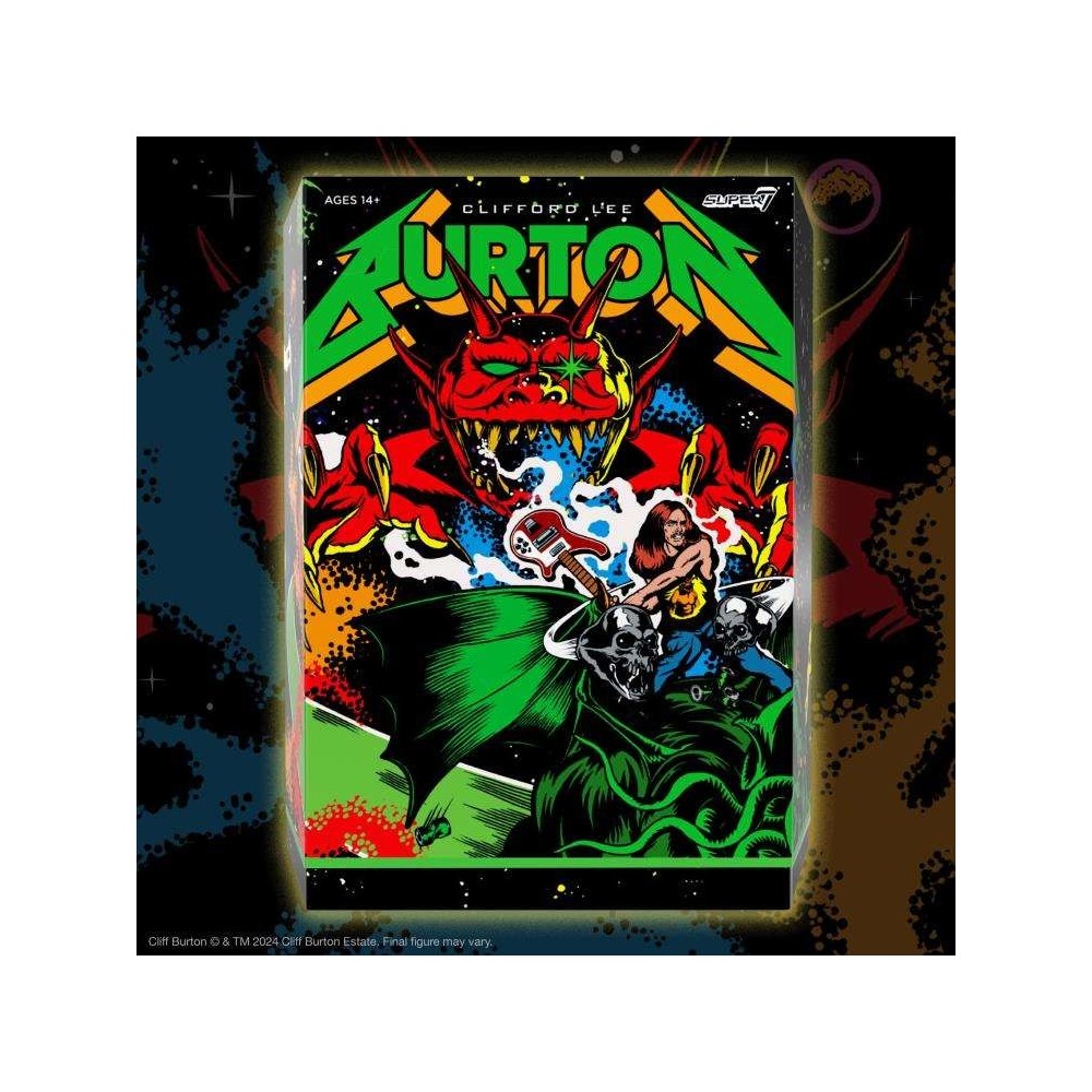 METALLICA ULTIMATES SUPERHERO POSTER CLIFF BURTON ACTION FIGURE SUPER7