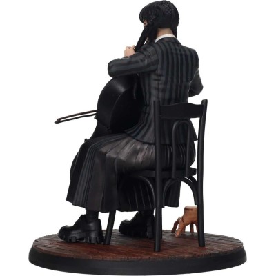 WEDNESDAY MERCOLEDI ADDAMS WITH CELLO AND THING STATUA FIGURE SD TOYS