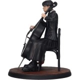WEDNESDAY MERCOLEDI ADDAMS WITH CELLO AND THING STATUA FIGURE SD TOYS