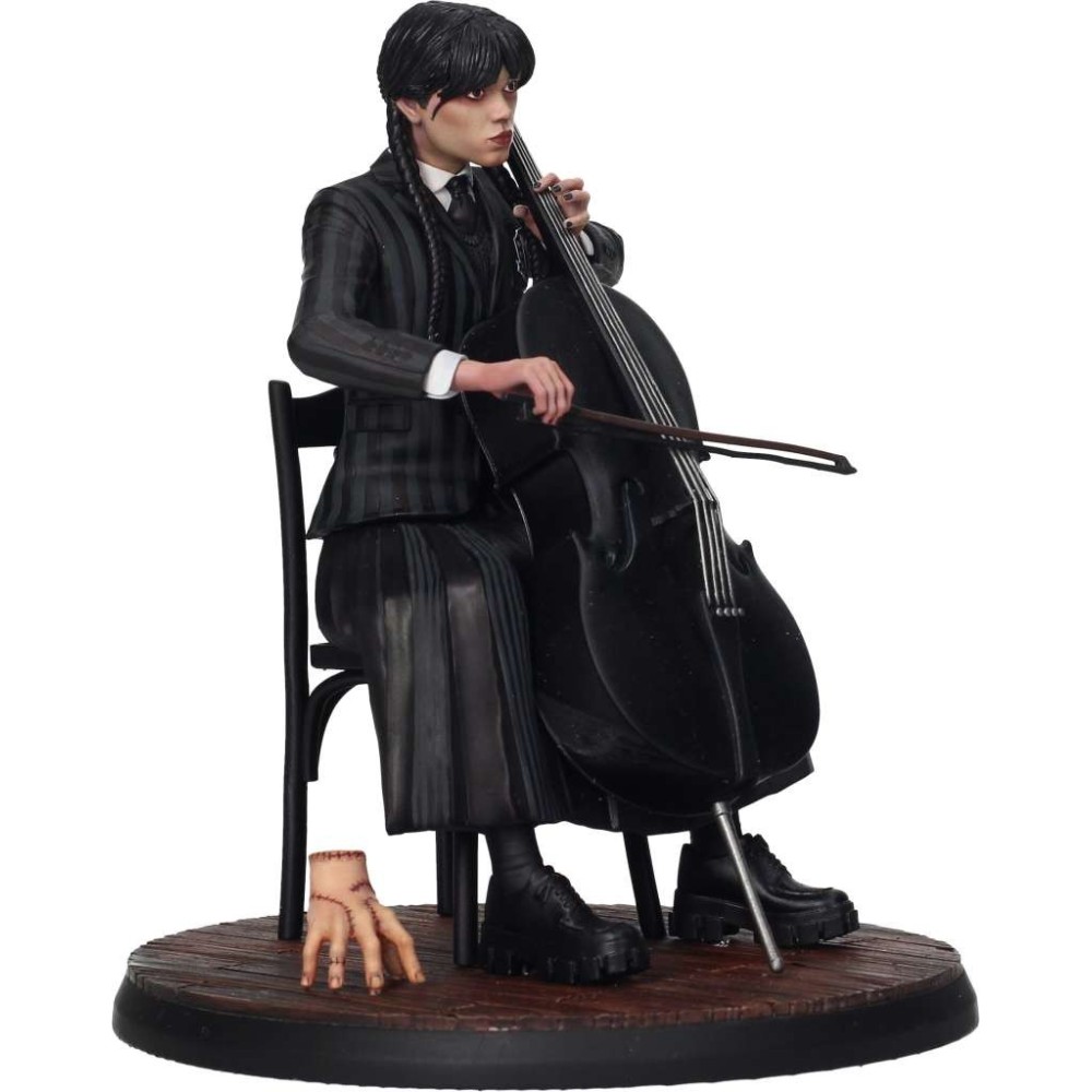 SD TOYS WEDNESDAY ADDAMS WITH CELLO AND THING STATUE FIGURE