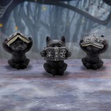 THREE WISE WITCHY BLACK SPELL CATS STATUA FIGURE NEMESIS NOW