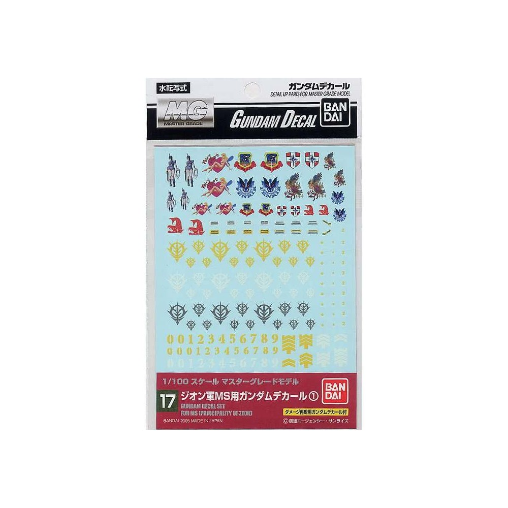 BANDAI MG GUNDAM MULTI ZEON DECAL FOR MODEL KIT FIGURES