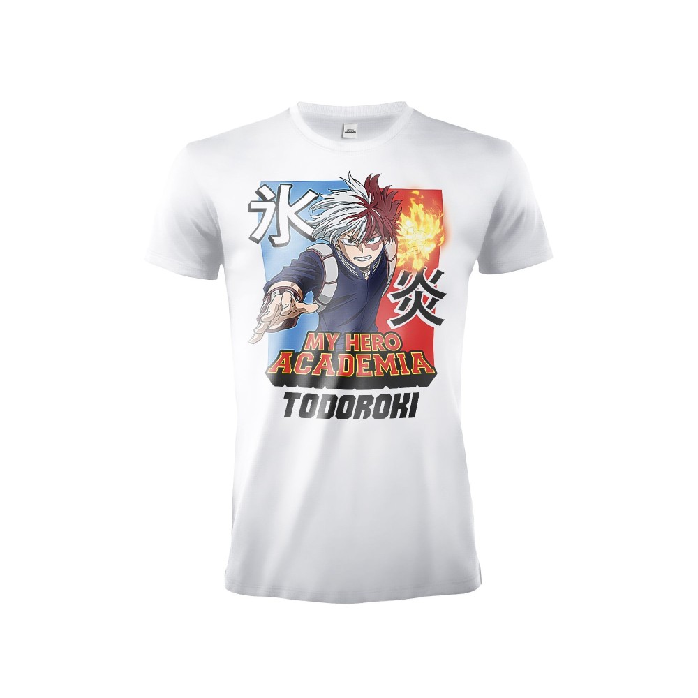 MAGLIA T SHIRT MY HERO ACADEMIA TODOROKI WHITE