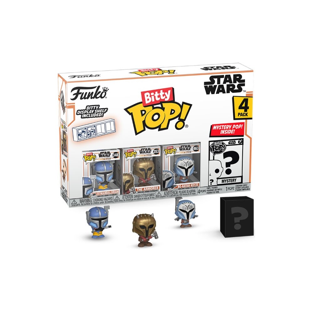 FUNKO FUNKO BITTY POP! STAR WARS THE MANDALORIAN 4 PACK HEAVY MANDO VINYL MINI FIGURE