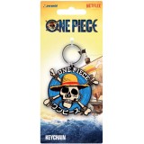 PYRAMID INTERNATIONAL ONE PIECE NETFLIX STRAW HAT LOGO RUBBER KEYCHAIN