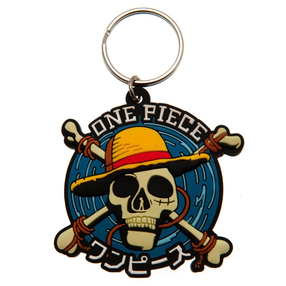 PYRAMID INTERNATIONAL ONE PIECE NETFLIX STRAW HAT LOGO RUBBER KEYCHAIN