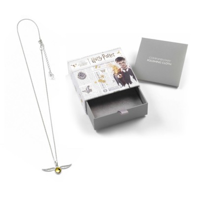 HARRY POTTER BOCCINO D'ORO COLLANA CRISTALLO E ARGENTO CARAT