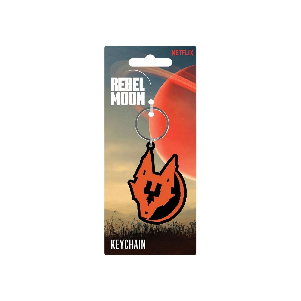 PYRAMID INTERNATIONAL REBEL MOON RESISTANCE WOLF RUBBER KEYCHAIN
