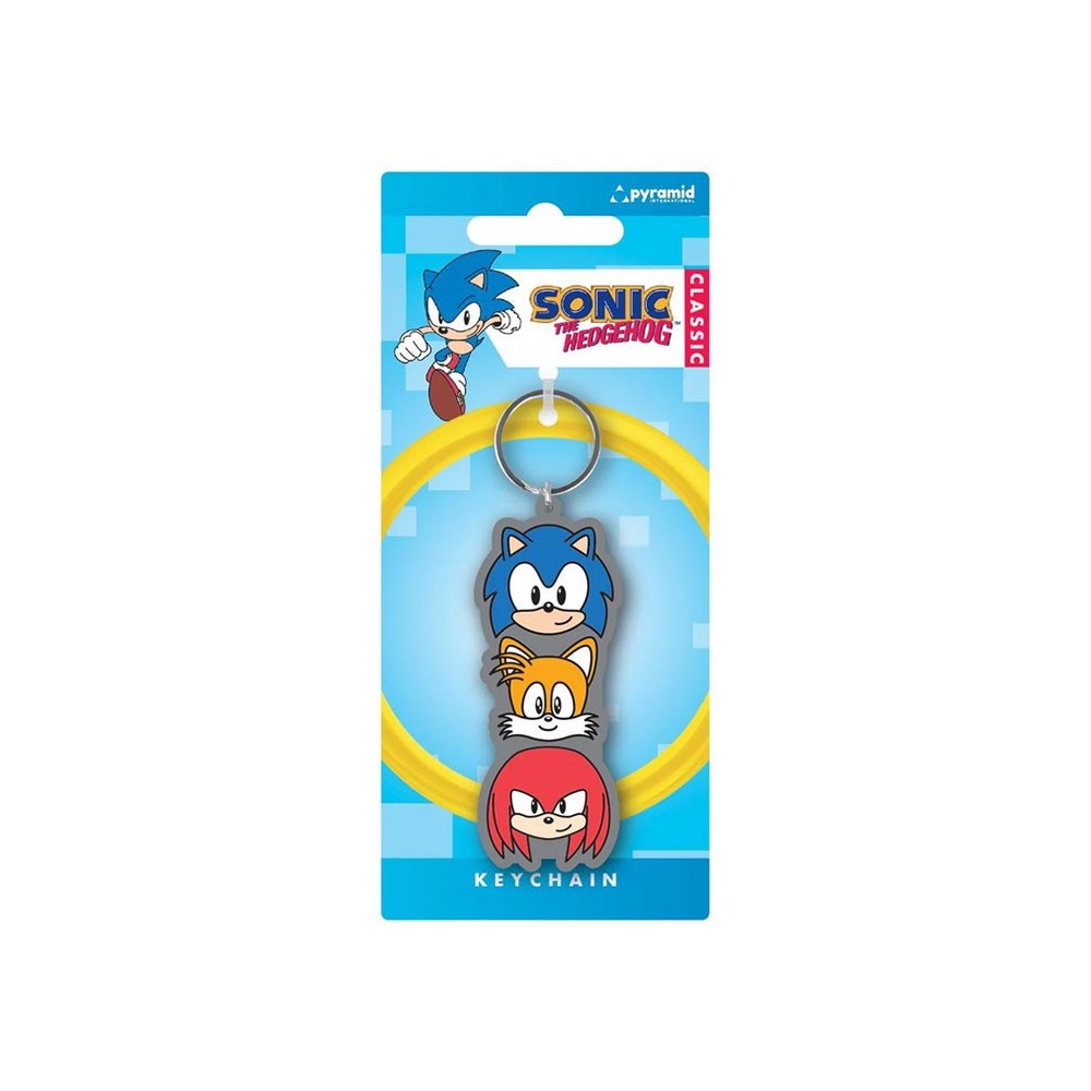 PYRAMID INTERNATIONAL SONIC THE HEDGEHOG TRIO RUBBER KEYCHAIN