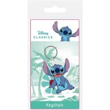 PYRAMID INTERNATIONAL LILO AND STITCH SMILING STITCH RUBBER KEYCHAIN
