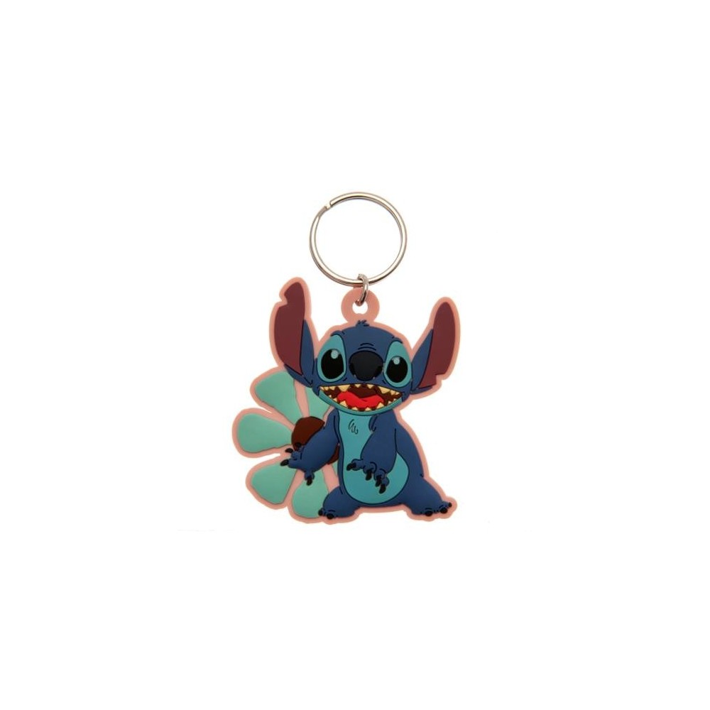 PYRAMID INTERNATIONAL LILO AND STITCH SMILING STITCH RUBBER KEYCHAIN
