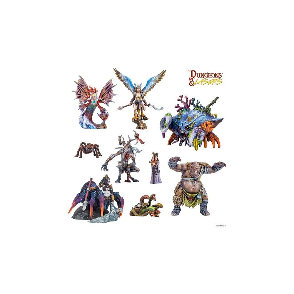 DUNGEONS AND LASERS FANTASY MINIATURES SET 27X FIGURE ARCHON STUDIO