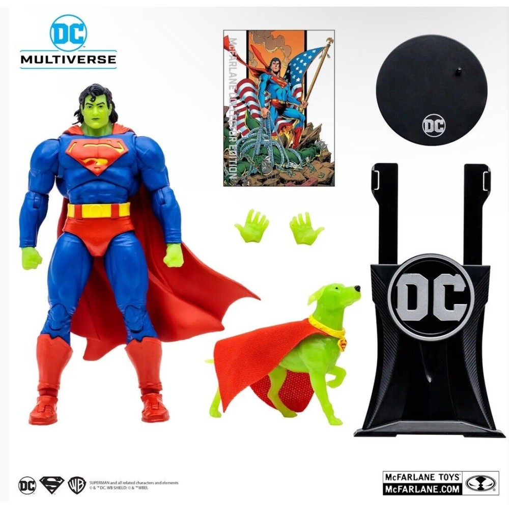 MC FARLANE DC MULTIVERSE SUPERMAN & KRYPTO PLATINUM EDITION ACTION FIGURE